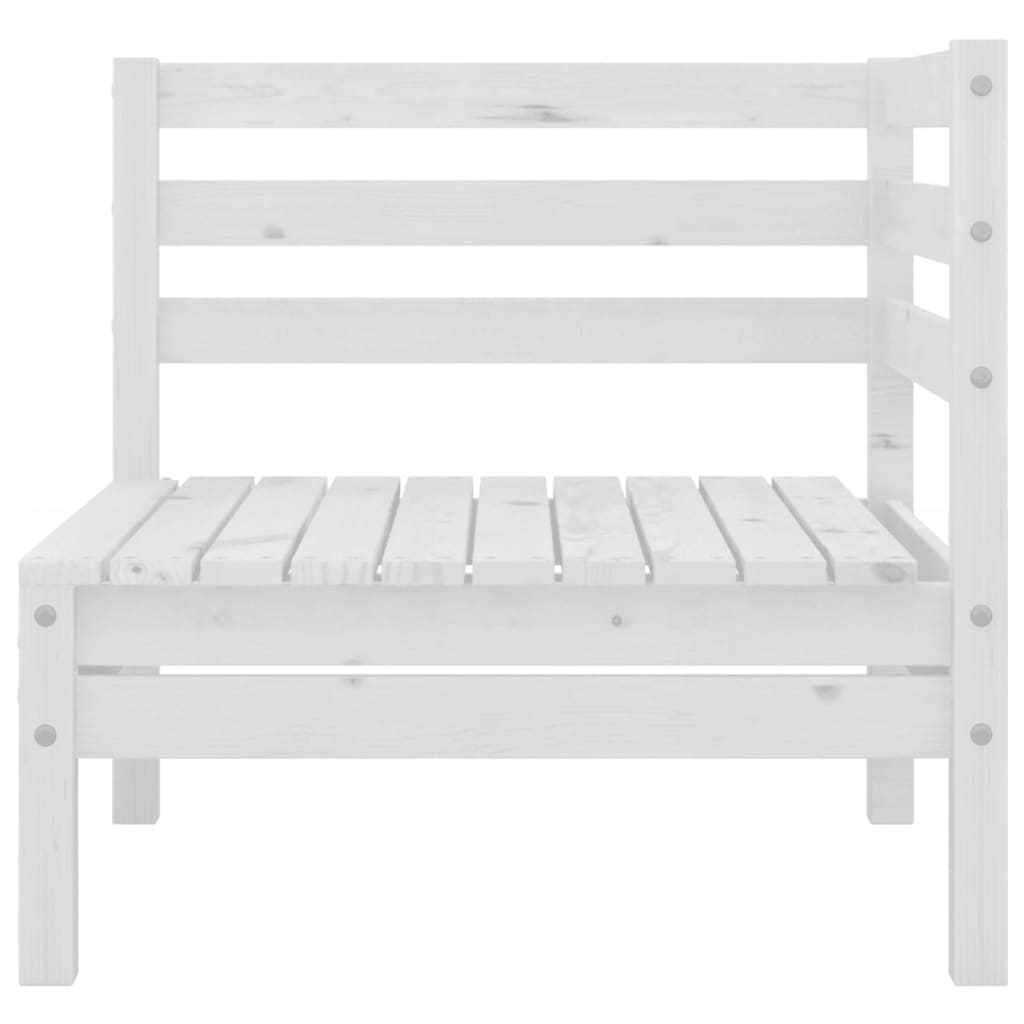6-tlg. Garten-Lounge-Set Weiss Kiefer Massivholz